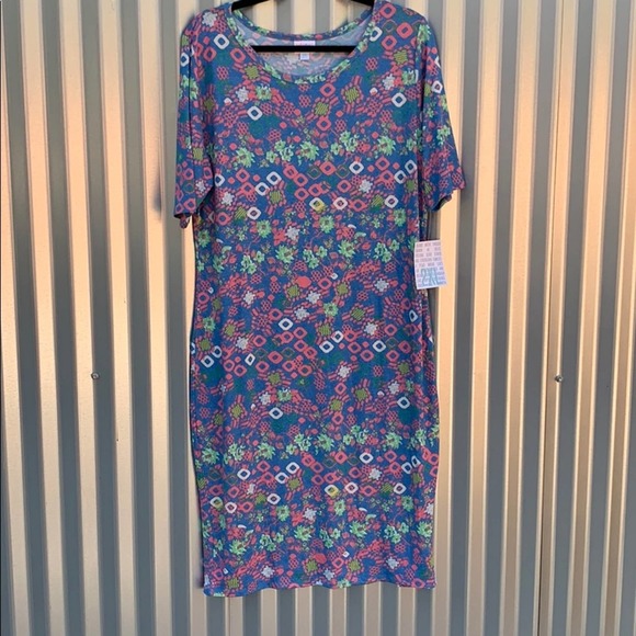 NWT Lularoe Julia Floral Print Dress 2XL - Picture 1 of 7